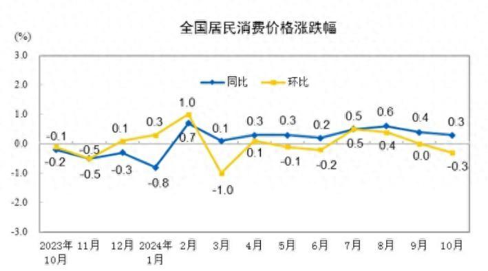 10月全国居民消费价格同比上涨0.3%  